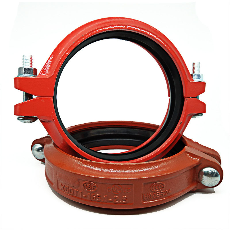 卡耐夫红色重型沟槽卡箍管道连接件